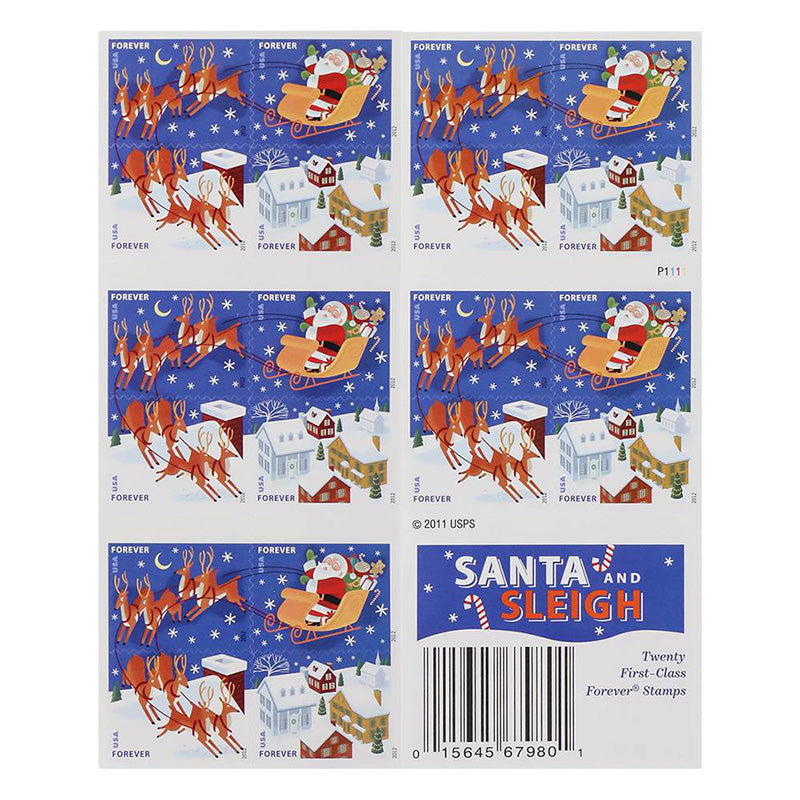 2012 Santa and Sleigh Forever First Class Postage Stamps