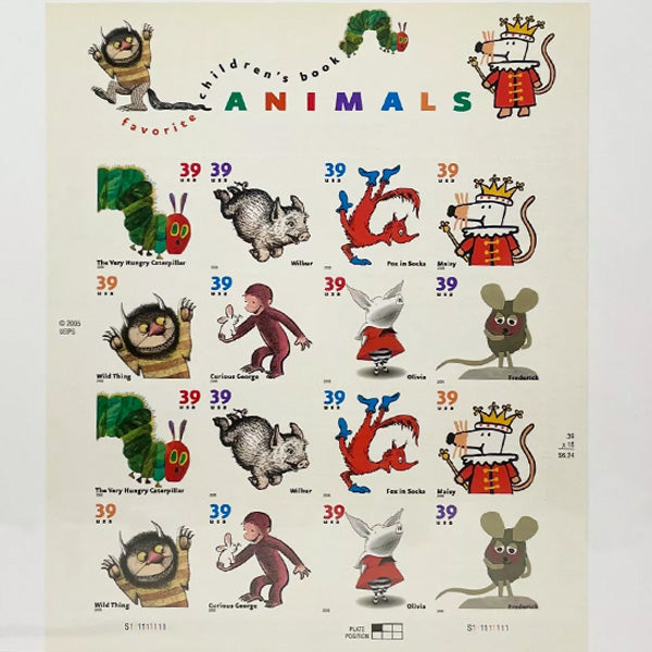 2005 Favorite Children's Book Animals Stamps First Class Postage Stamps (Value Stamp Not Forever)