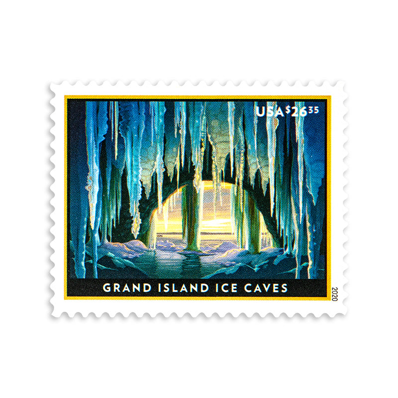 2020 USPS Grand Island Ice Cave Express Priority Stamps