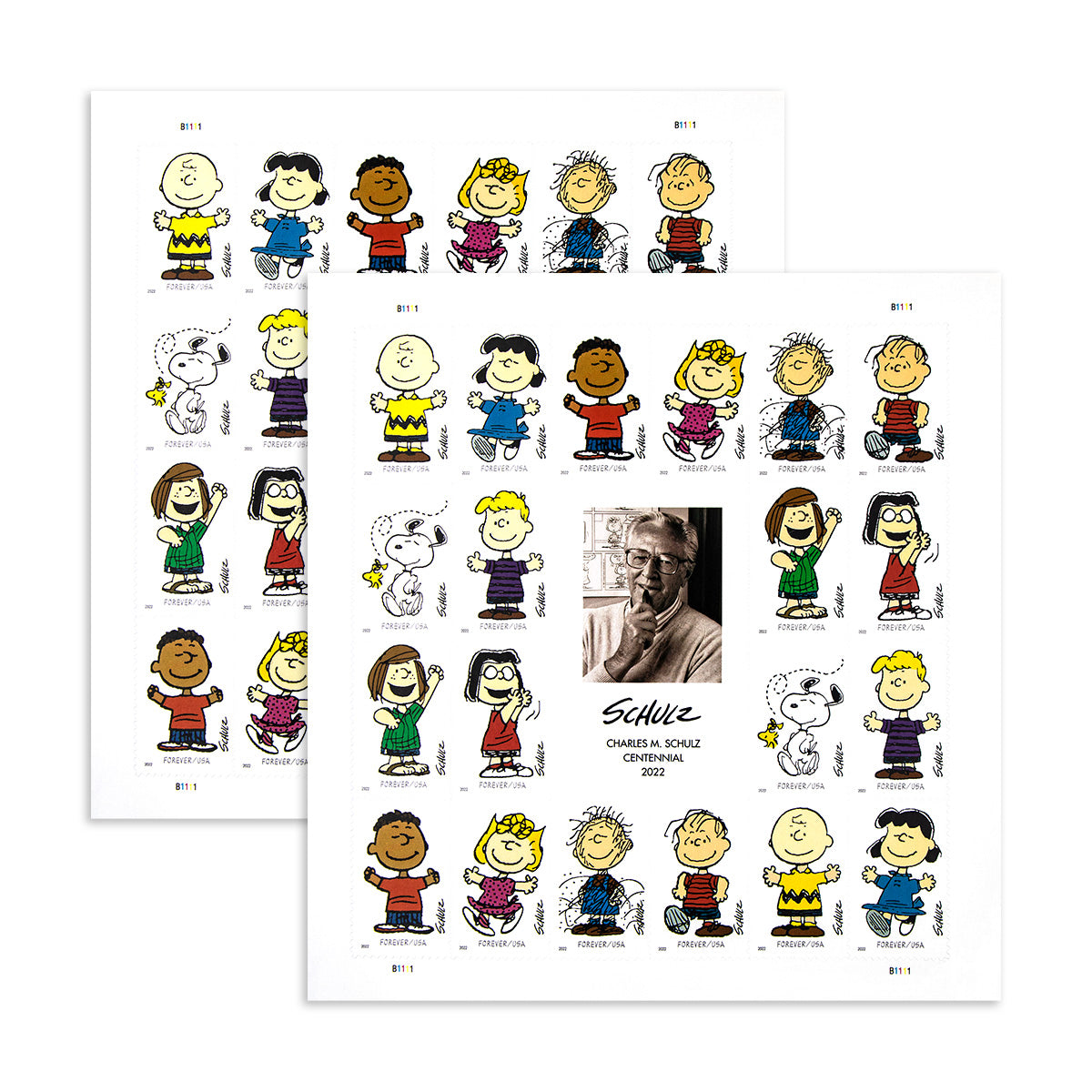 2022 Centennial of Cartoonist Charles M. Schulz's Birth With New Forever First Class Postage Stamps