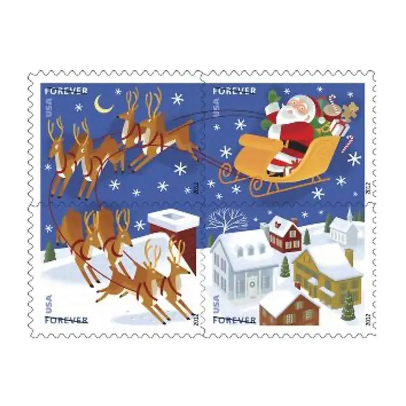 2012 Santa and Sleigh Forever First Class Postage Stamps