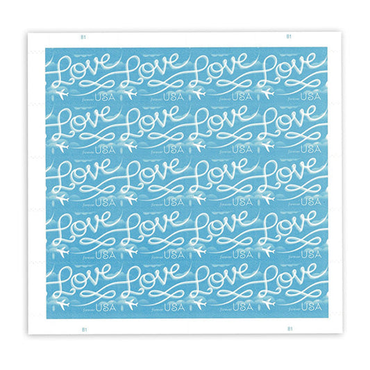 2017 Love Series: Airplane Skywriting “Love” Forever First Class Postage Stamps