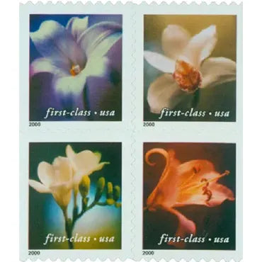 2000 34c Lilies First Class Postage Stamps (Value Stamp Not Forever)