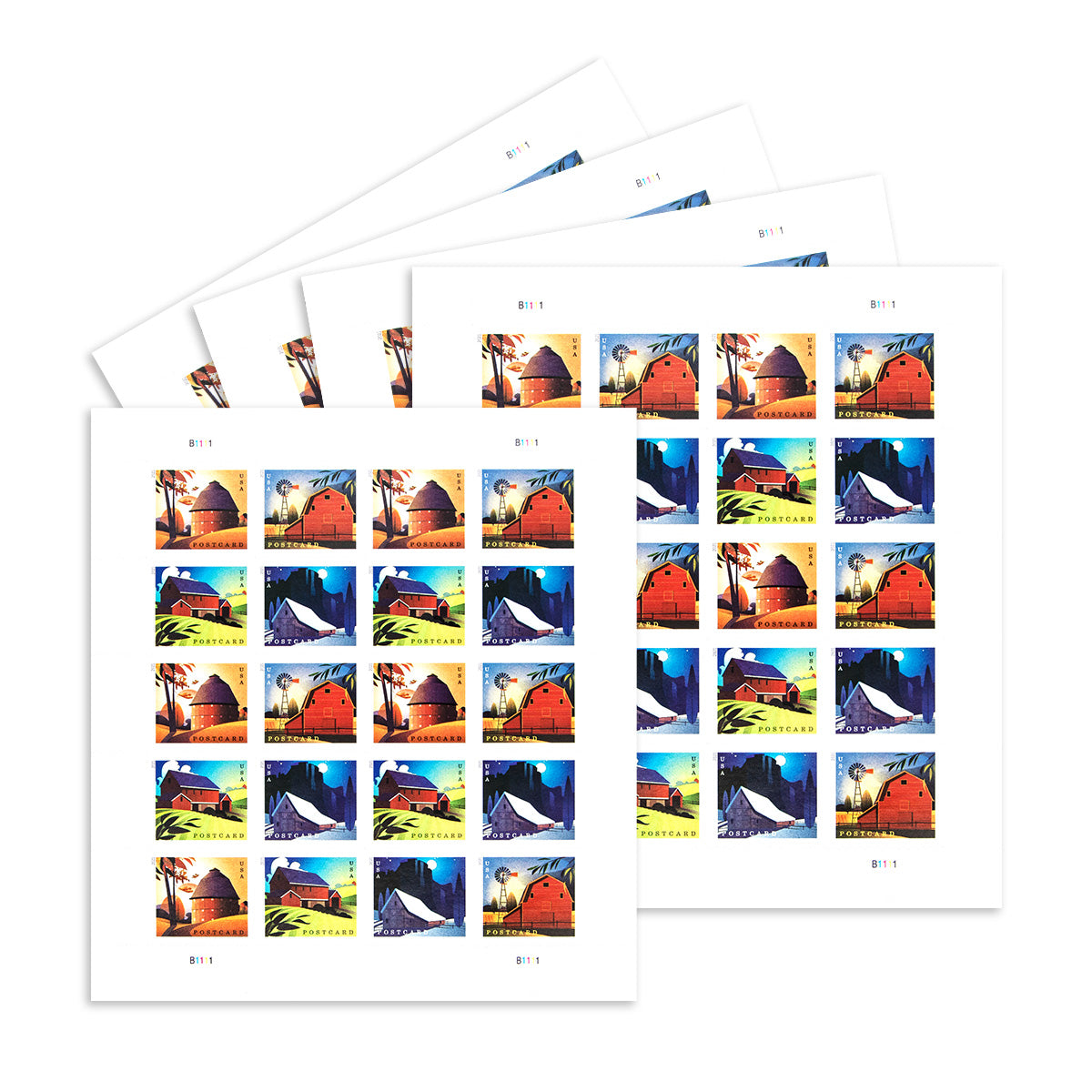 2021 Barns Postcard Forever First Class Postage Stamps