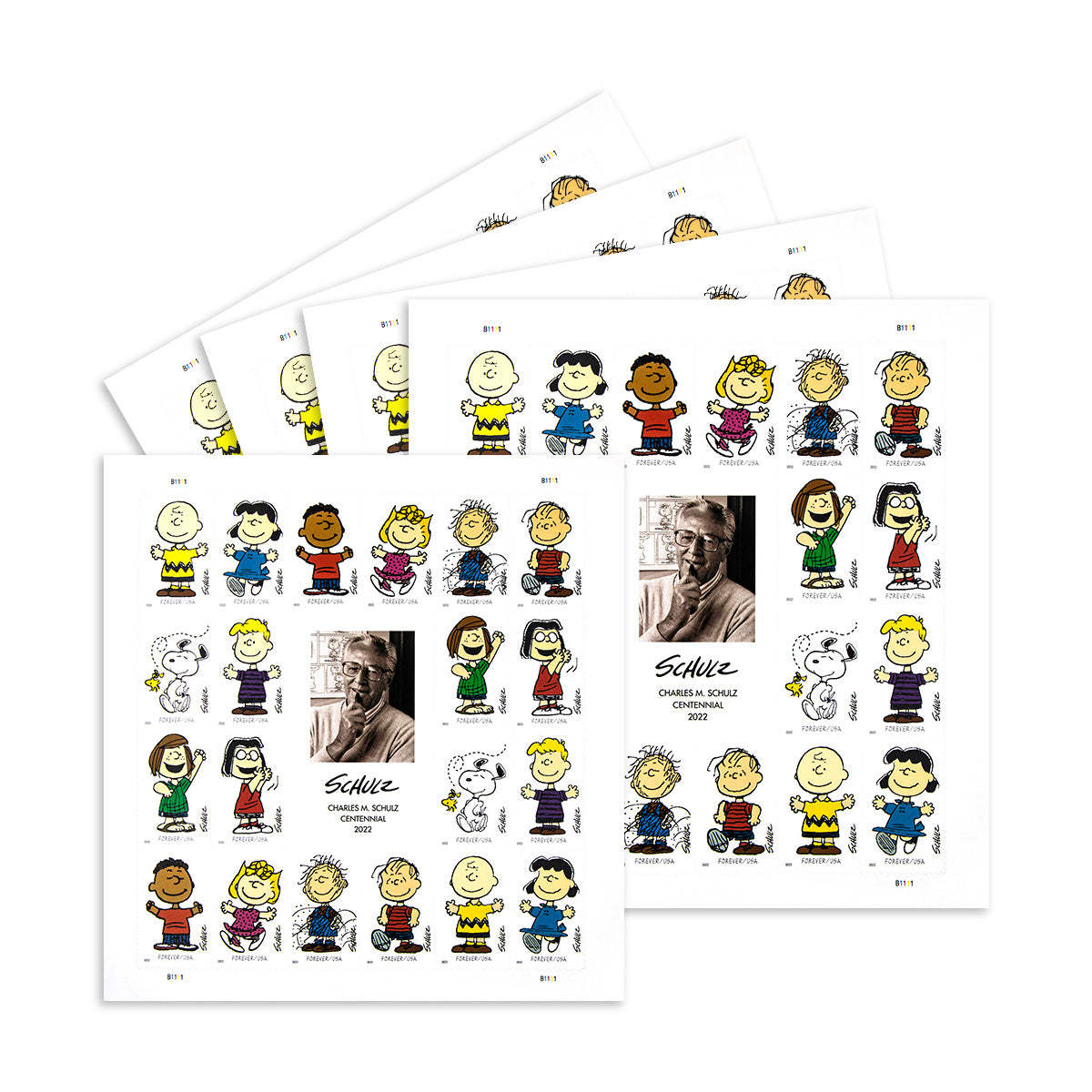 2022 Centennial of Cartoonist Charles M. Schulz's Birth With New Forever First Class Postage Stamps