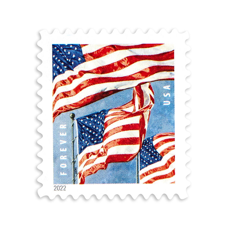 2022 US Flags Forever First Class Postage Stamps