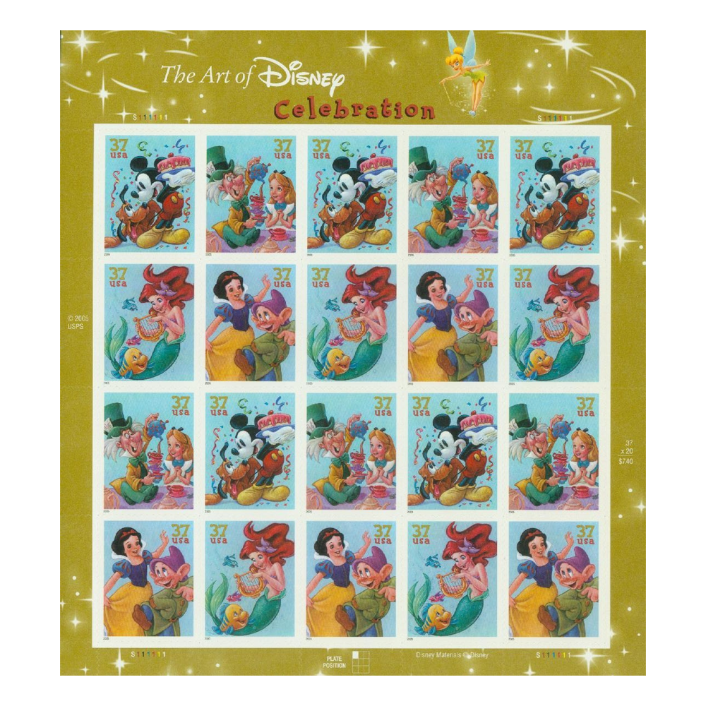 2005 37c The Art of Disney First Class Postage Stamps (Value Stamp Not Forever)