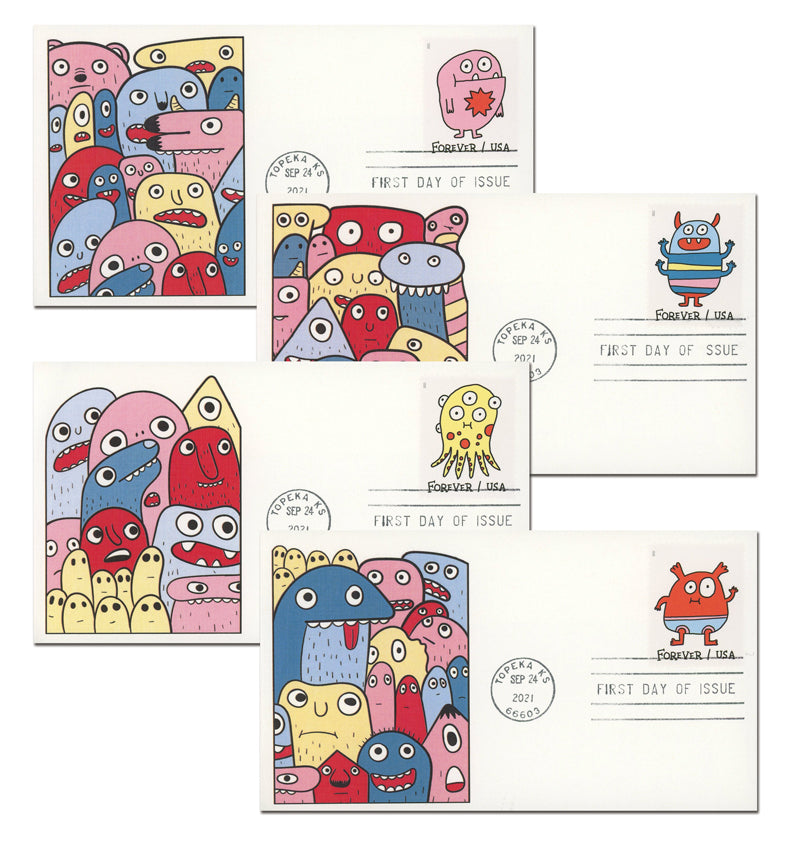 2021 Message Monsters Forever First Class Postage Stamps